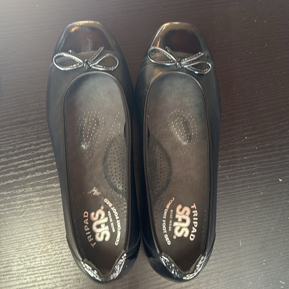 SAS Women's Coco Ballet Flat Black Bow Leather size 5.5 M - Picture 5 of 10